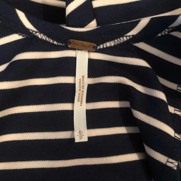 Free People Navy & Pale Pink Striped Fit & Flare - Picture 6 of 8